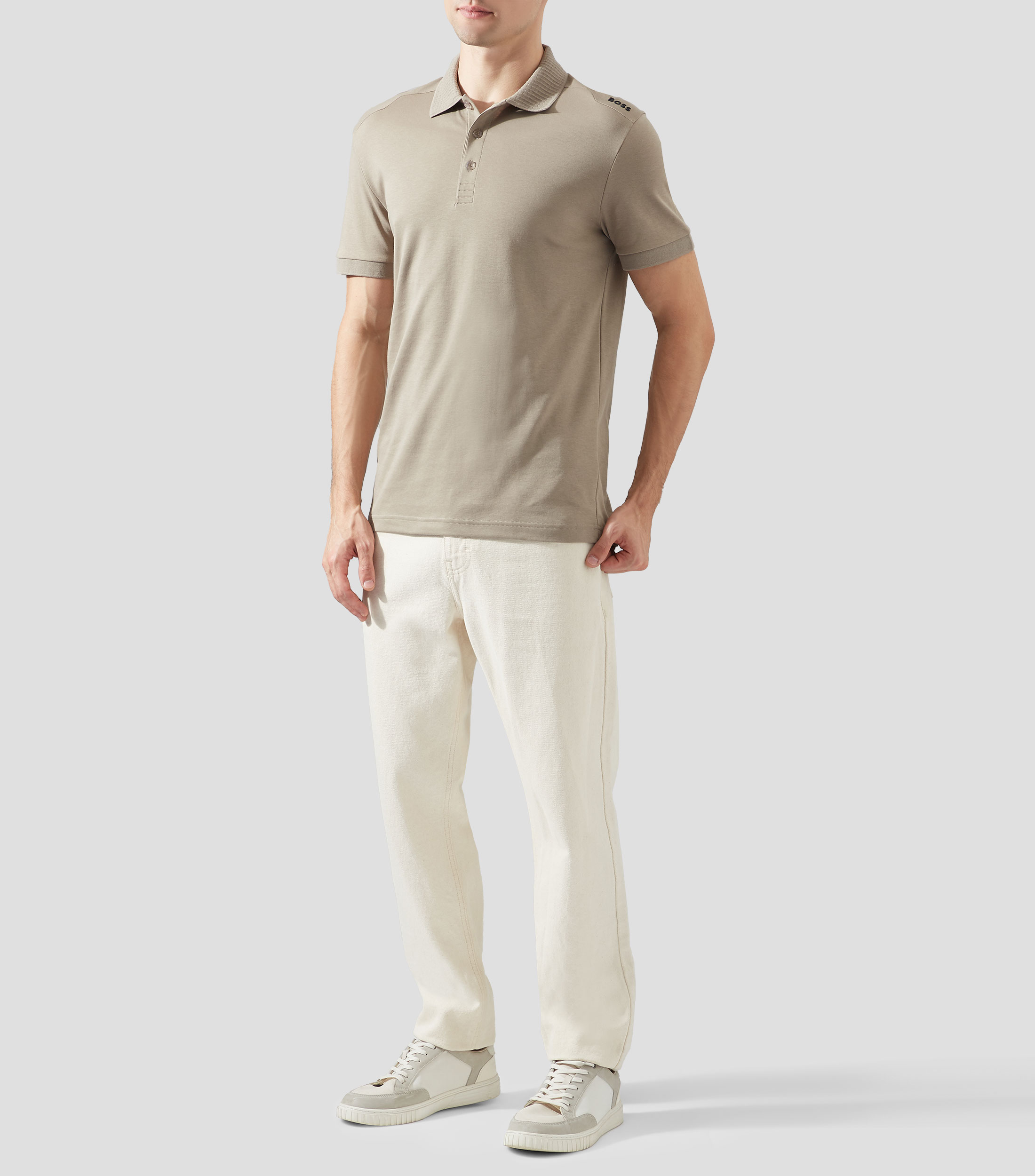 Playera Tipo Polo Manga Corta Liso Hombre
